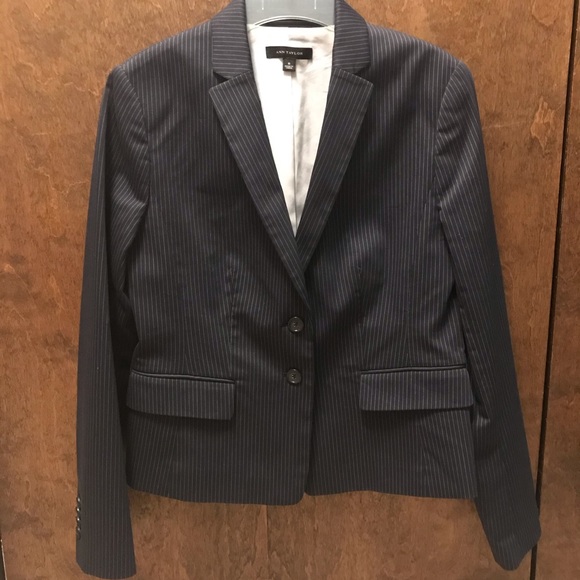 Ann Taylor Navy Pinstripe Jacket - Picture 1 of 6